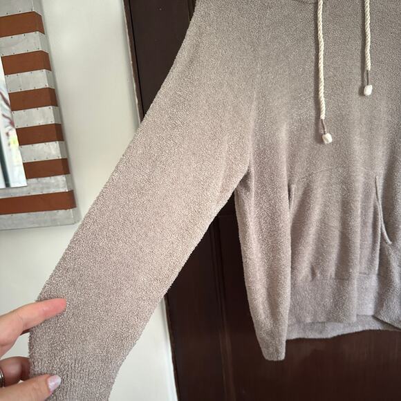 YOUNG FABULOUS & BROKE | Taupe Ultra Soft Plush Knit Hoodie Sweater  Extra Small - Picture 2 of 6